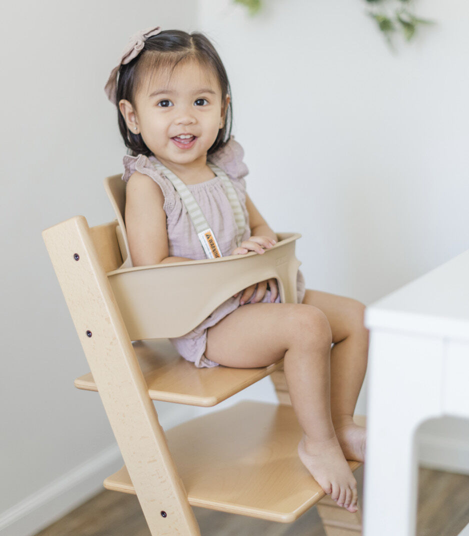 Tripp Trapp Baby Set from Stokke, Black - Convert The Tripp Trapp Chair  into High Chair - Removable Seat + Harness for 6-36 Months - Compatible  with