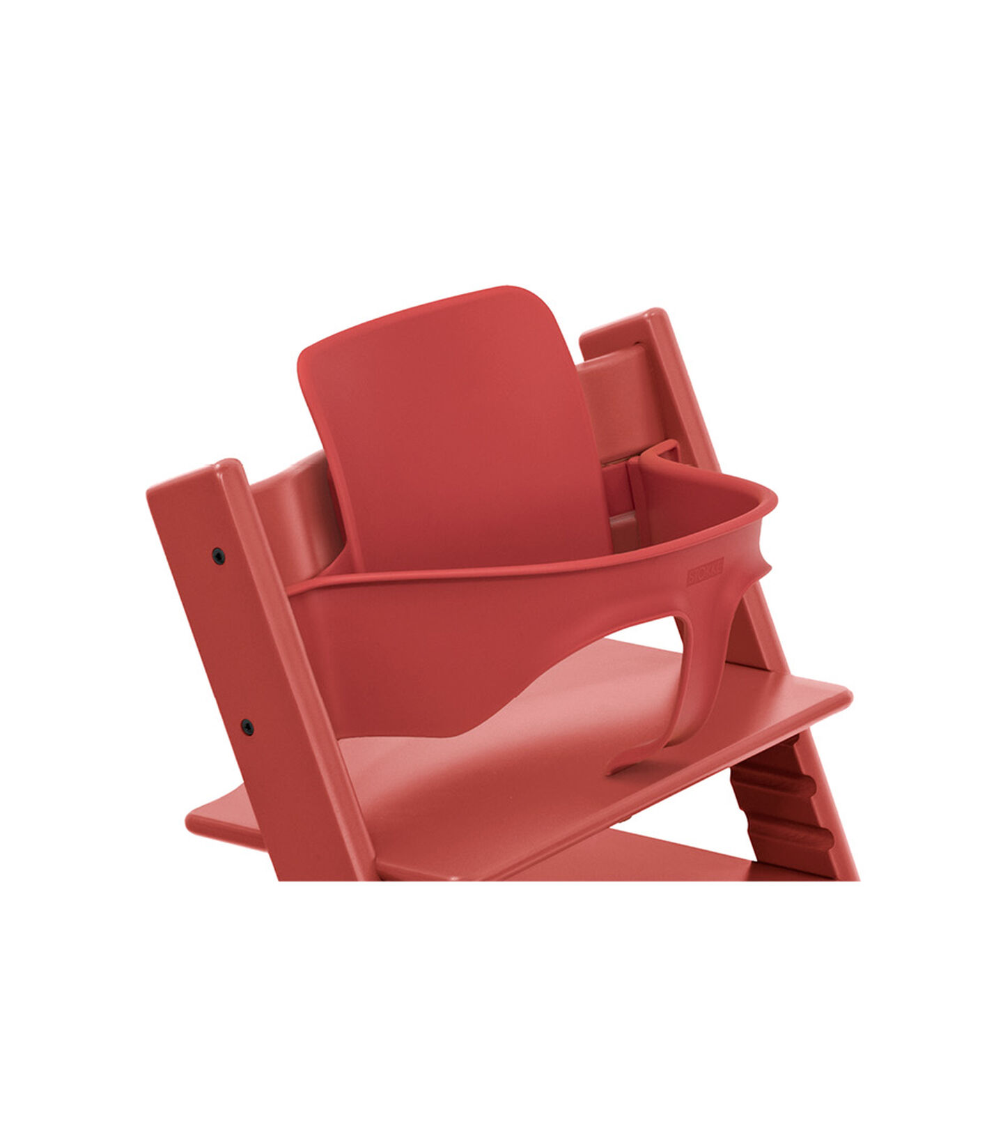 Stokke - Chaise tripp trapp rouge avec baby set et coussin (ancien