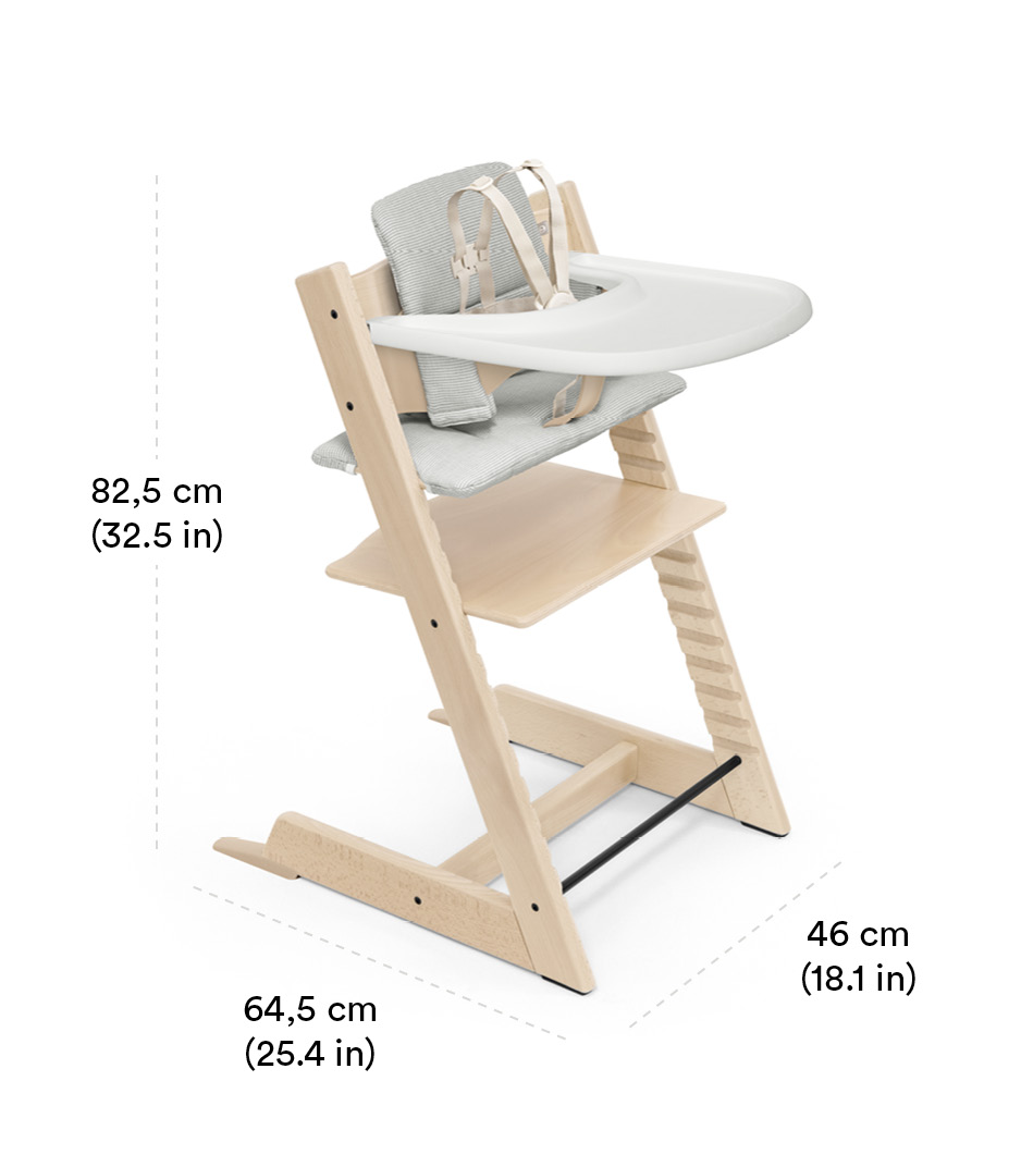 Stokke Tripp Trapp Wood High Chair with Tray Classic Scandinavian Design